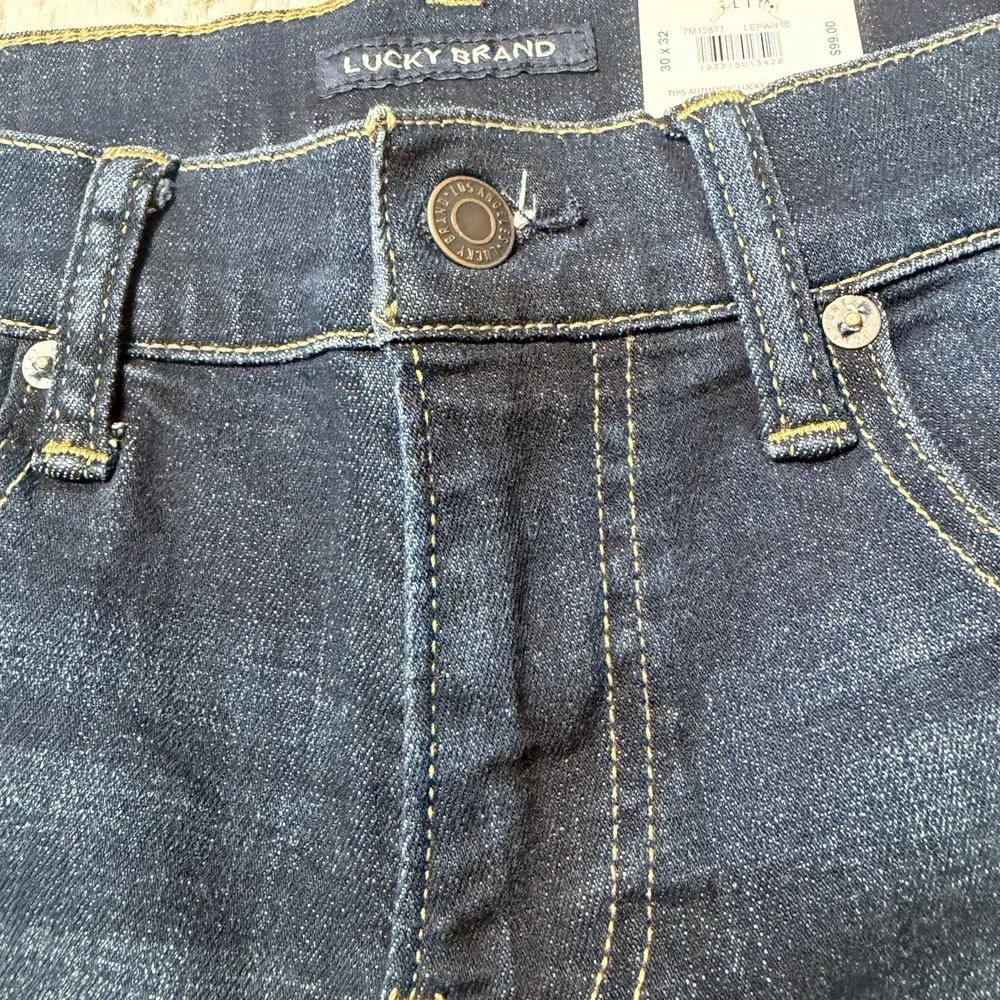 Lucky Brand 110 Slim‎ Jeans Men's 30x32 Dark Wash Denim Blue NWT $99